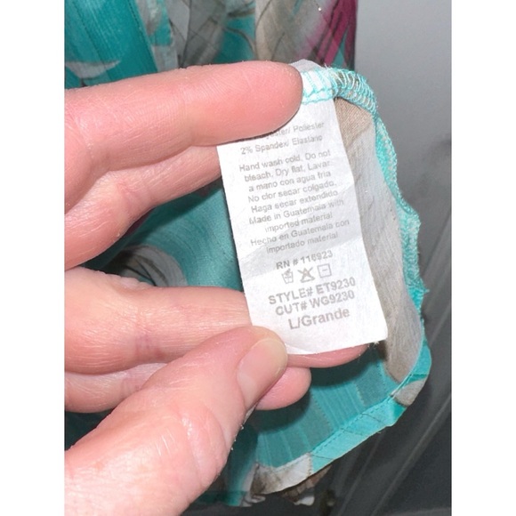 Easel pretty blue floral print long sleeve blouse - Picture 6 of 6